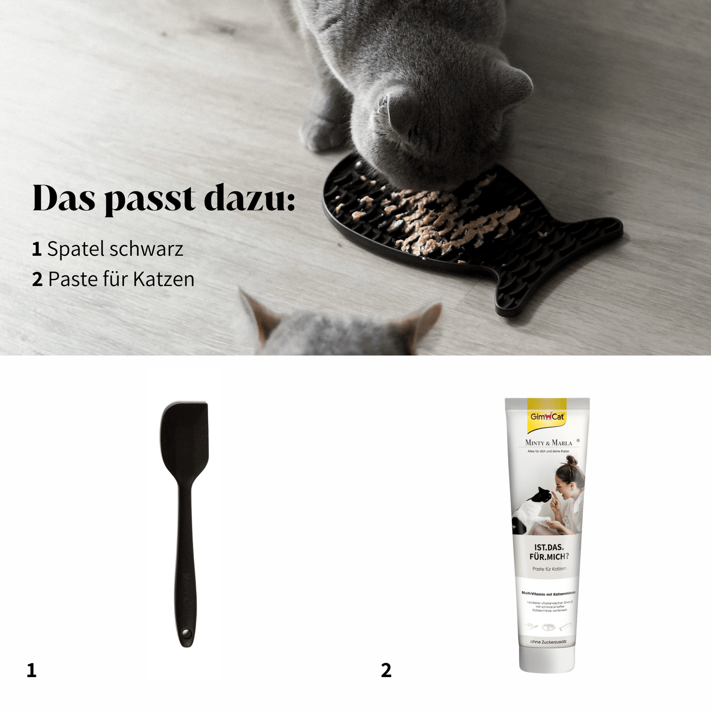 Schleckmatte für Katzen für Leckerlies und Nassfutter Anti Schling Funktion Beschäftigung