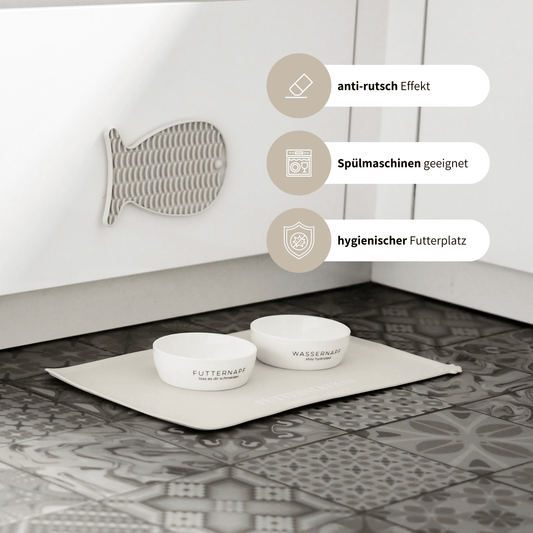 Napfunterlage für Katzen in beige für ein schönes Zuhause