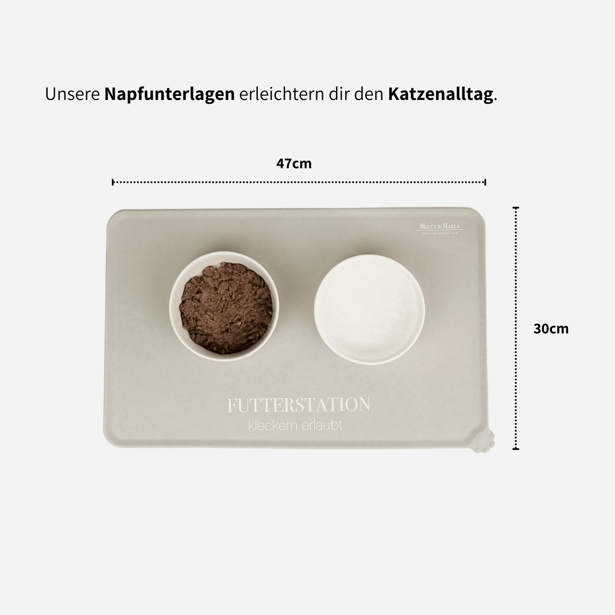 Napfunterlage aus Silikon in beige für Katzen