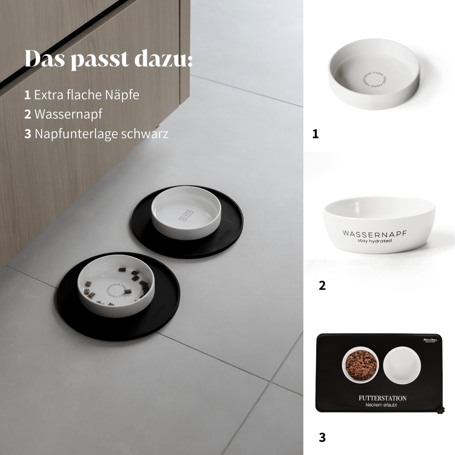 RUNDE NAPFUNTERLAGE "schwarz"