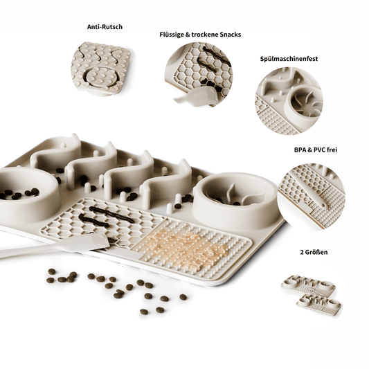 Fummelbrett für Katzen in beige für Katzenfutter und Leckerlies