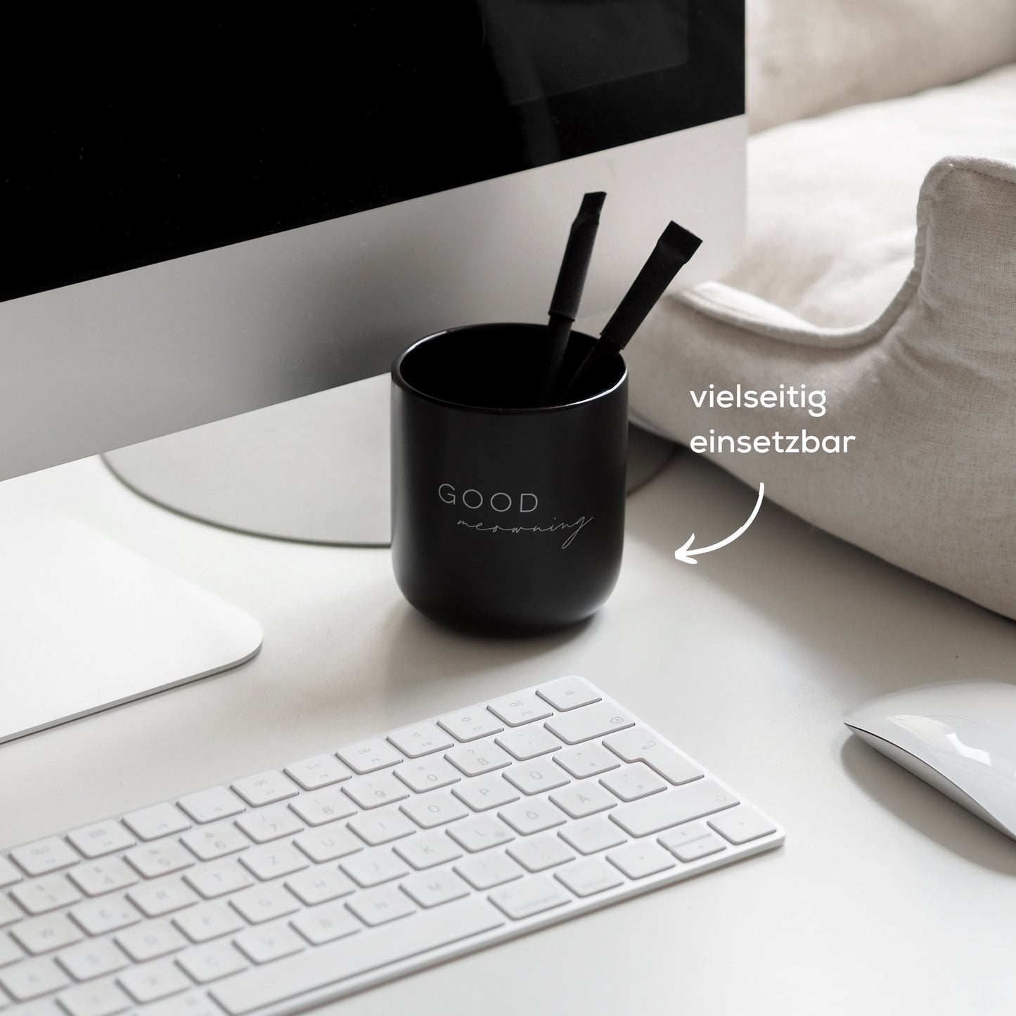 Schwarze Tasse aus hochwertigem Keramik für Katzenliebhaber