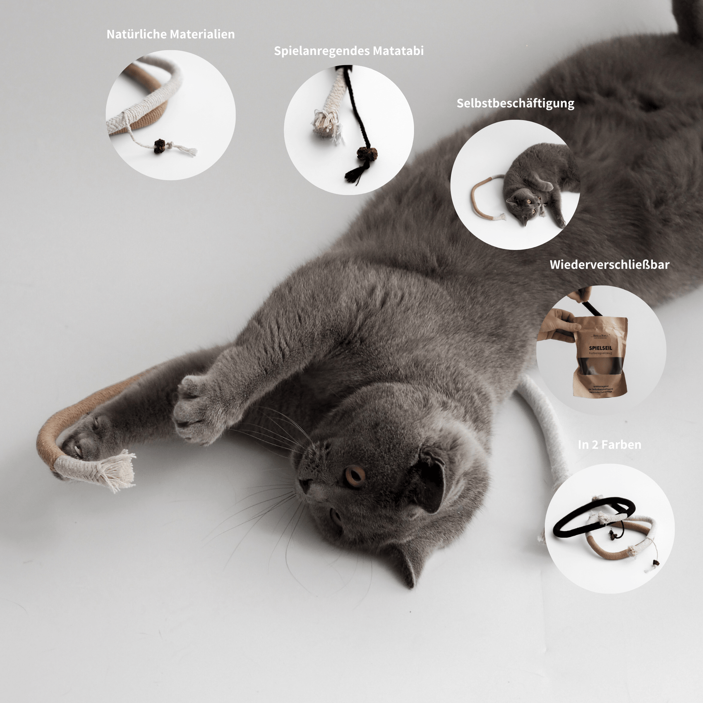 Spielseil natürliches Spielzeug für Katzen mit Matatabi