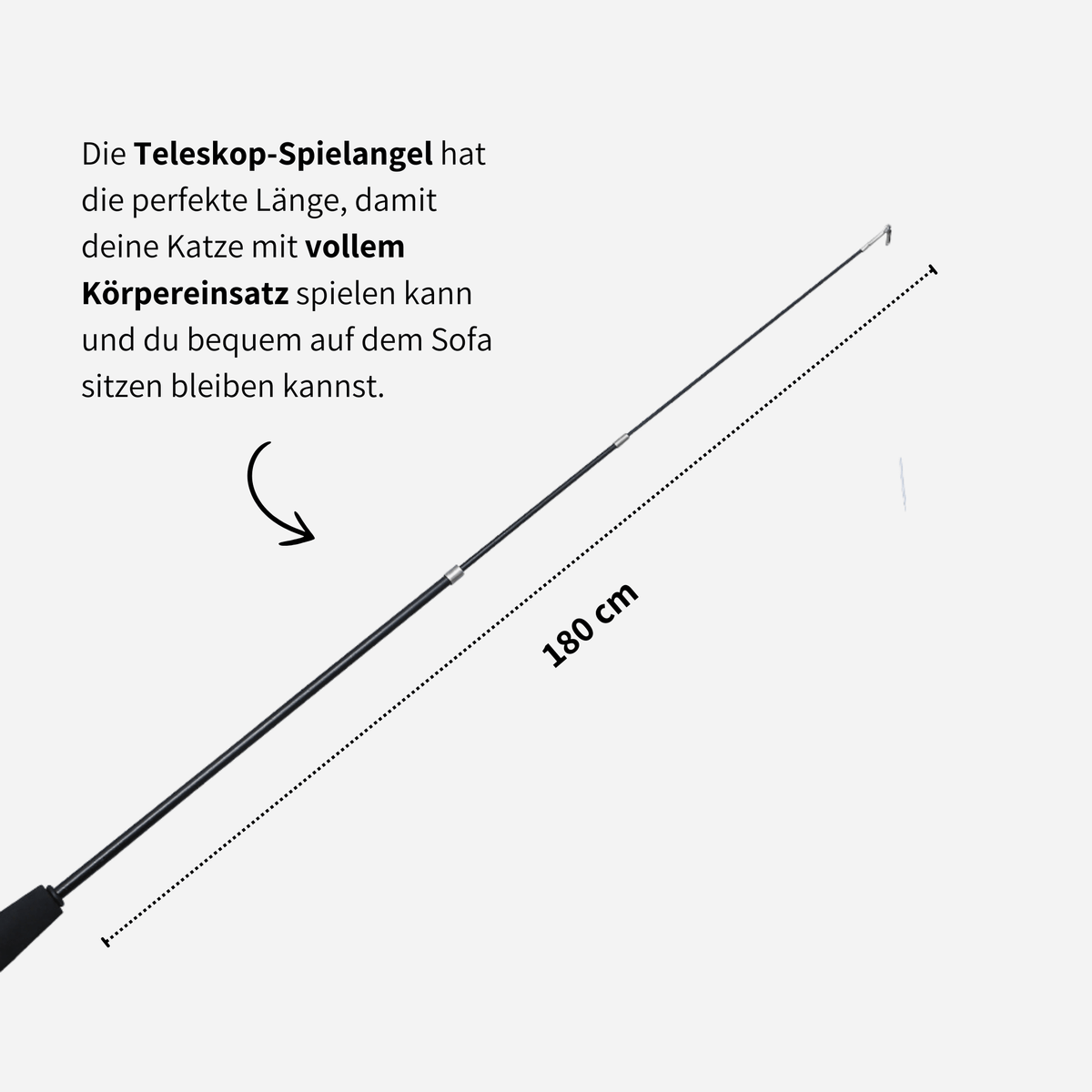 Spielangel für Katzen 1,80 Meter lang