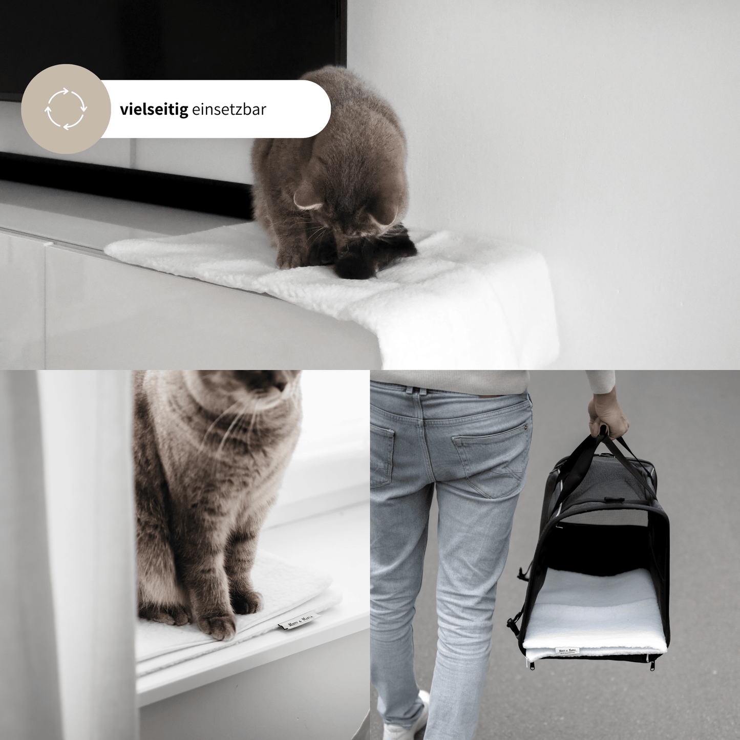 Selbstheizende Decke für Katzen aus weichem Teddystoff