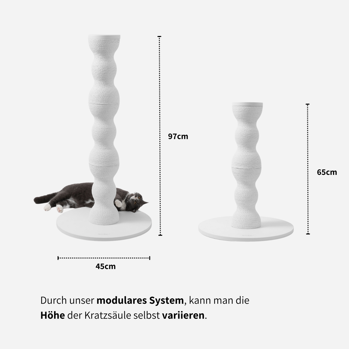 Stylische moderne Designer-Kratzsäule für Katzen
