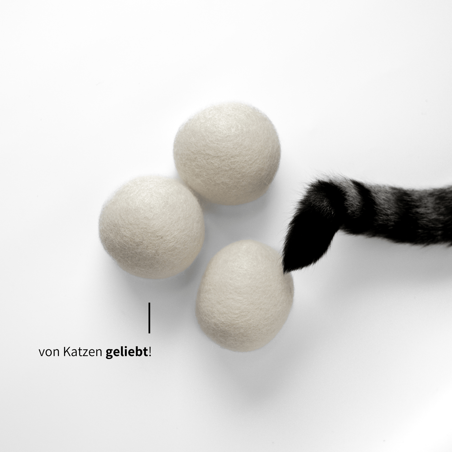 Natürliches Katzenspielzeug weiße Filzbälle