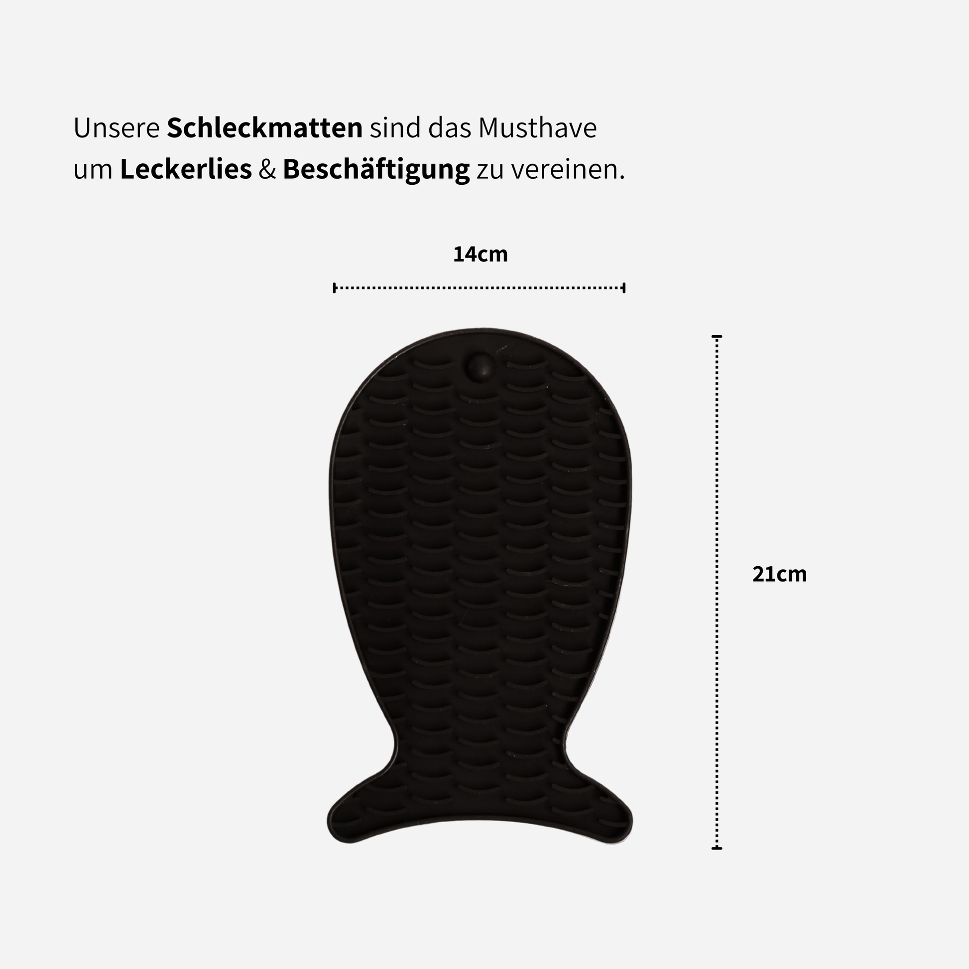 Schleckmatte für Katzen für Leckerlies und Nassfutter in schwarz