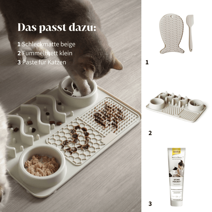 Fummelbrett für Katzen in beige für Katzenfutter und schönes Katzenzubehör