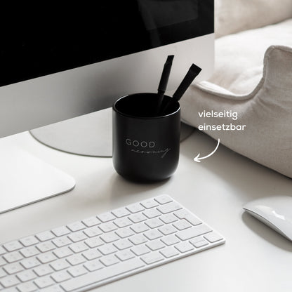 Schwarze Tasse aus hochwertigem Keramik für Katzenliebhaber
