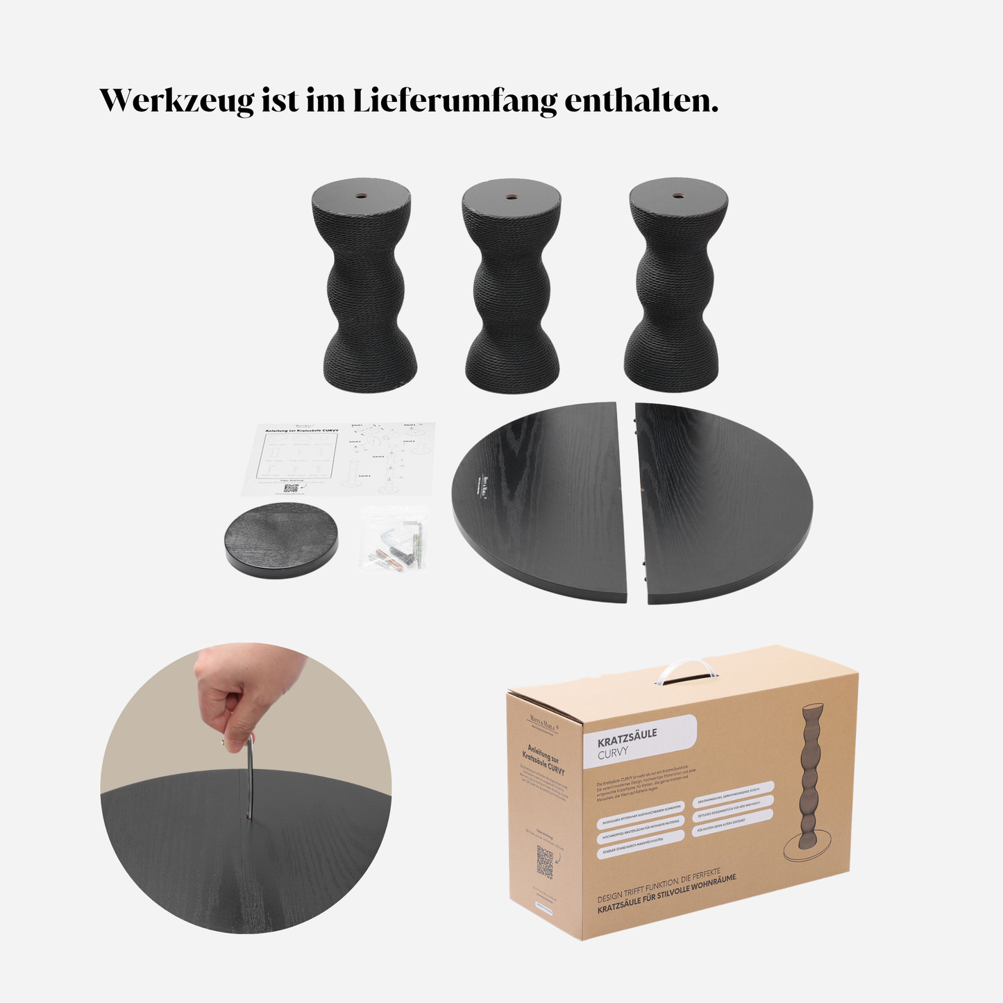 stylische, moderne, hochwertige Designer-Kratzmöbel für Katzen Kratzsäule