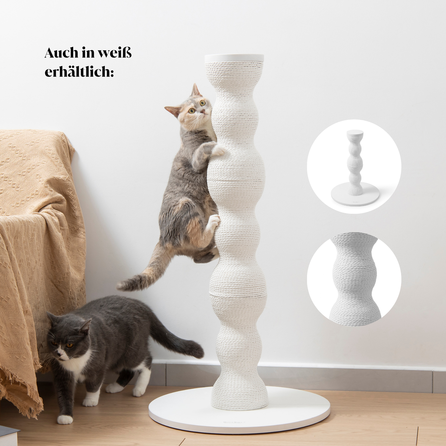 stylische, moderne, hochwertige Designer-Kratzmöbel für Katzen Kratzsäule