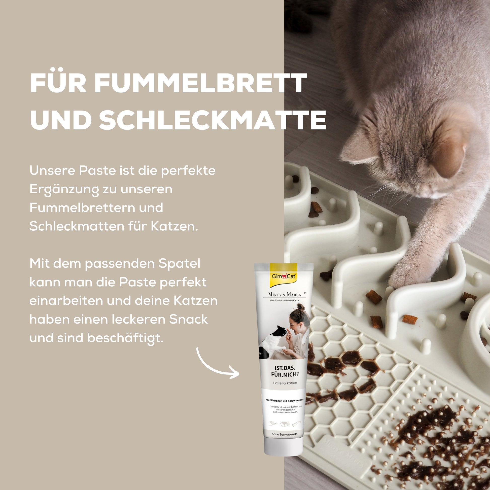 Leckerlie Katzenpaste für Fummelbretter und Schleckmatten