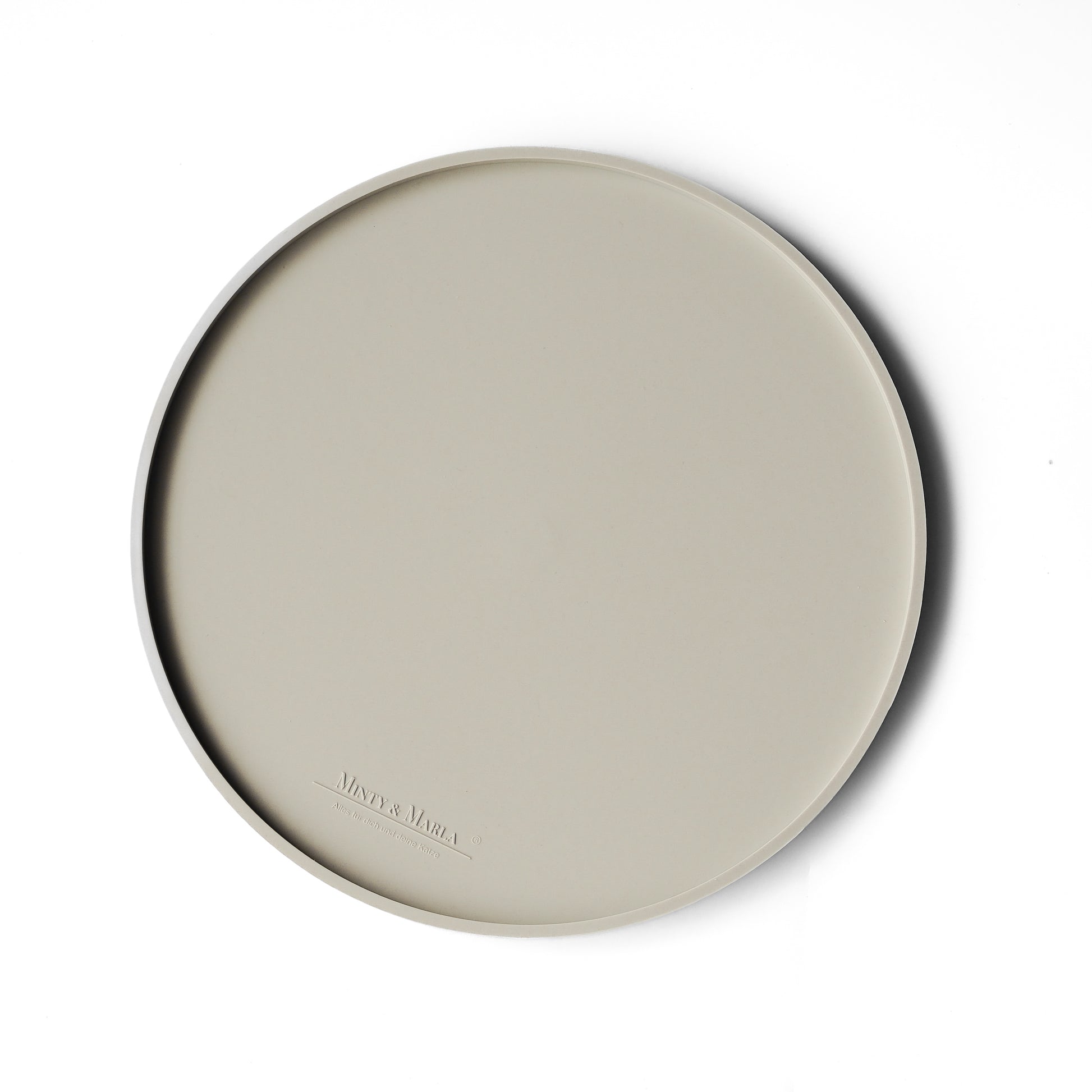 Runde Napfunterlage in beige für Katzen Katzenfutter