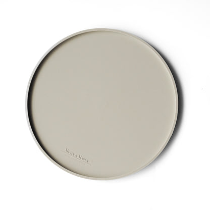 Runde Napfunterlage in beige für Katzen Katzenfutter