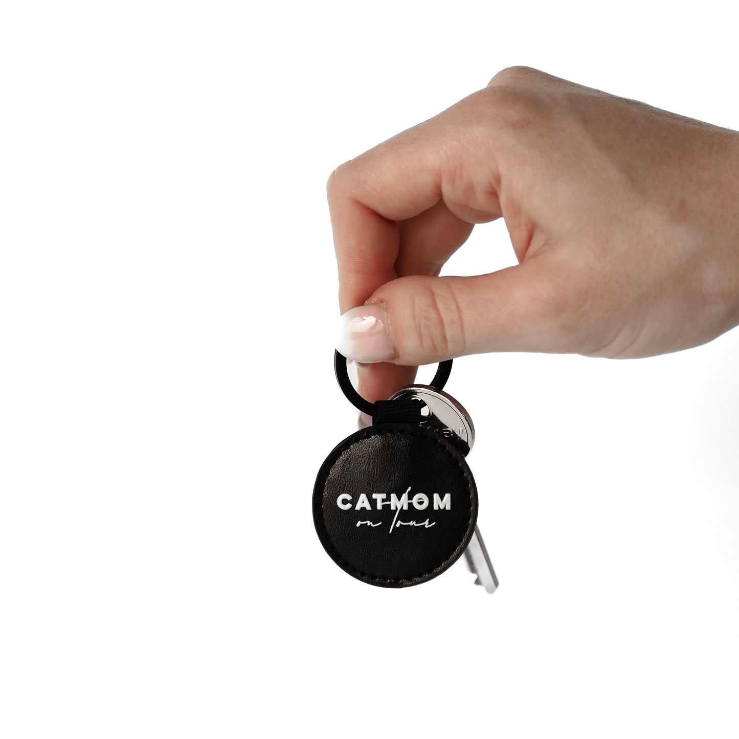 Catmom on Tour Schlüsselanhänger in schwarz mit Schlüssel