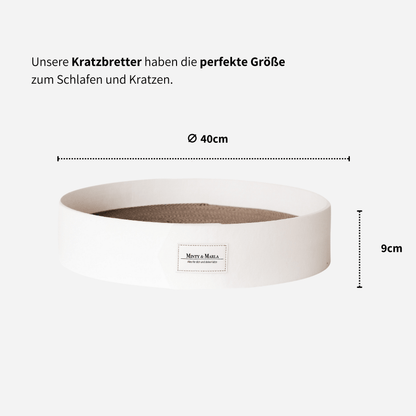 Weißes Kratzbrett für Katzen inklusive Katzenminze