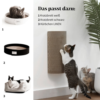 Kratzmöbel stylisch für Katzen Kratzbrett Körbchen Kratzstange