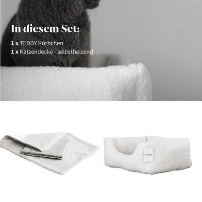 Set-Inhalt bestehend aus einer Katzendecke und einem Schlafplatz für Katzen