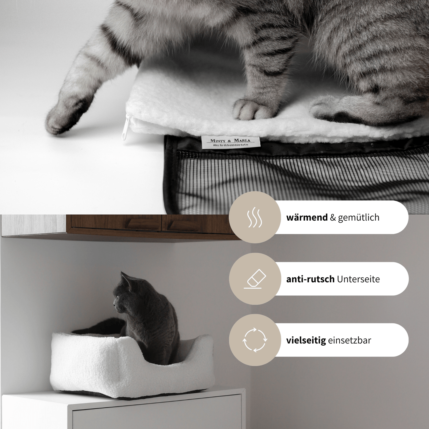 Decke für Katzen und Schlafplatz für Katzen mit aus Teddystoff