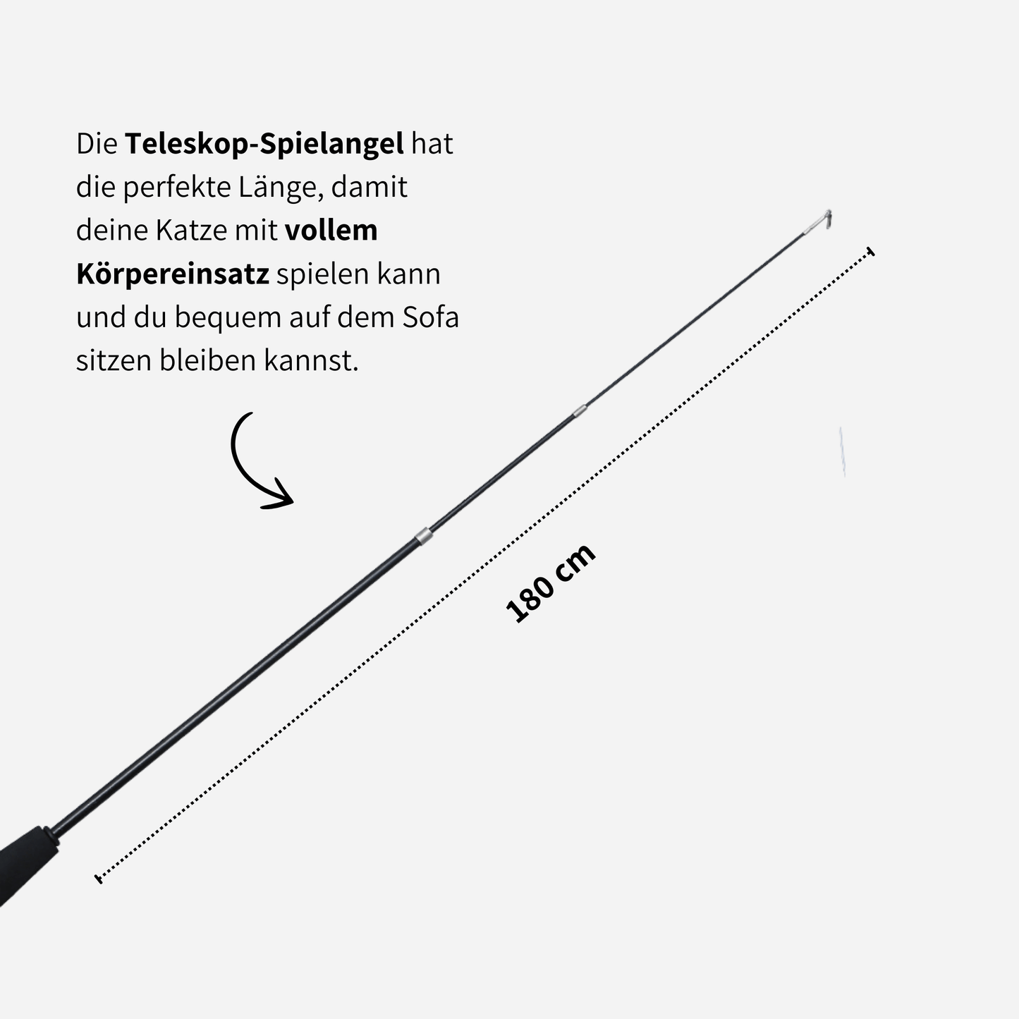 Spielangel für Katzen 1,80 Meter lang