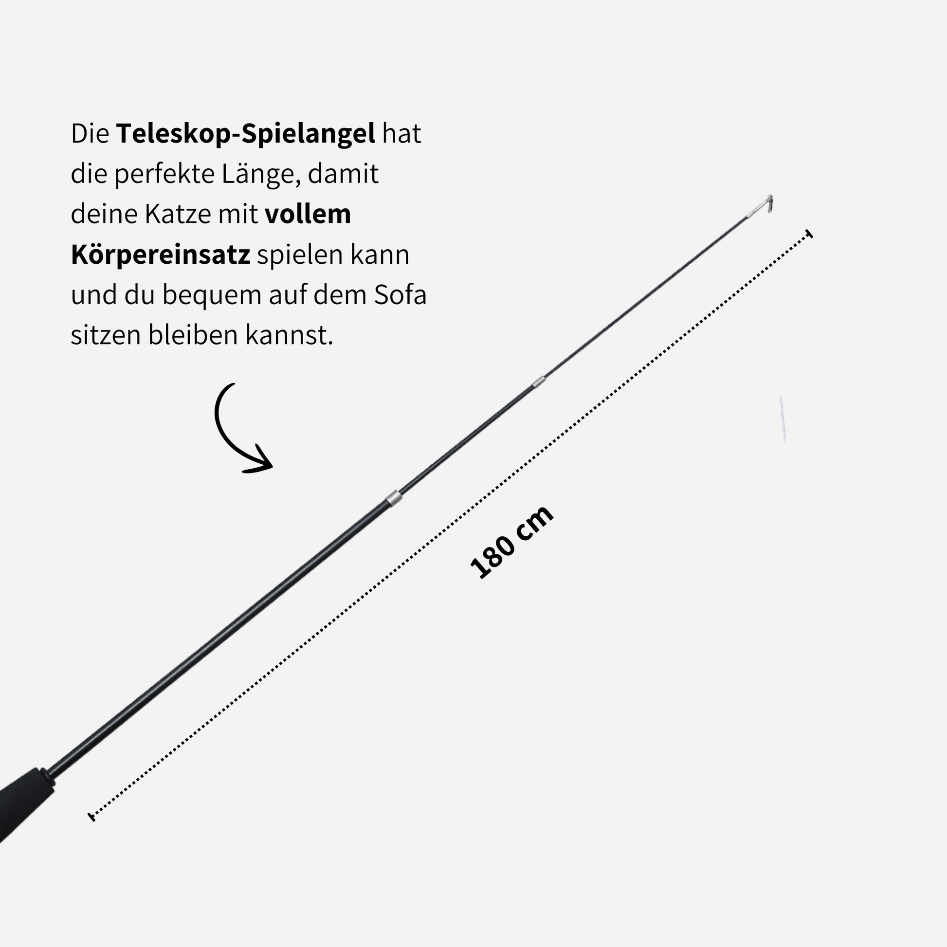 Spielangel für Katzen 1,80 Meter lang